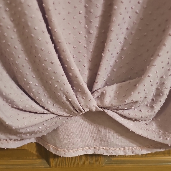 W5 Lavender Textured Knot Front Blouse - Picture 3 of 7